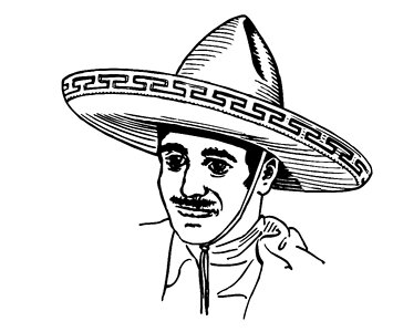 Mexican costume hispanic. Free illustration for personal and commercial use.