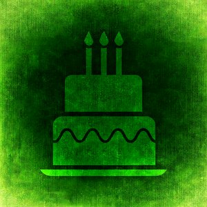 Green greeting card candles. Free illustration for personal and commercial use.