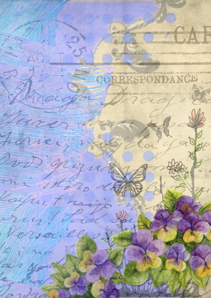 Blue french vintage backgrounds. Free illustration for personal and commercial use.