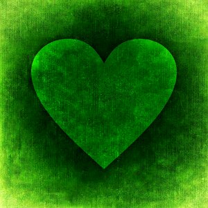 Cute green love. Free illustration for personal and commercial use.