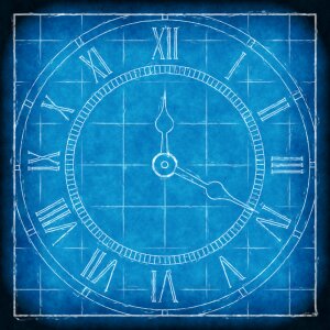 Time clock timepiece dial. Free illustration for personal and commercial use.