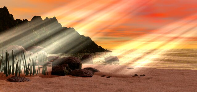 Sun rays ocean Free illustrations. Free illustration for personal and commercial use.