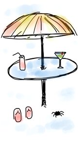 Martini soft drink table. Free illustration for personal and commercial use.