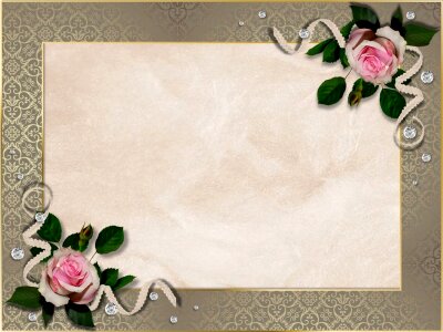 Roses framed metallic. Free illustration for personal and commercial use.