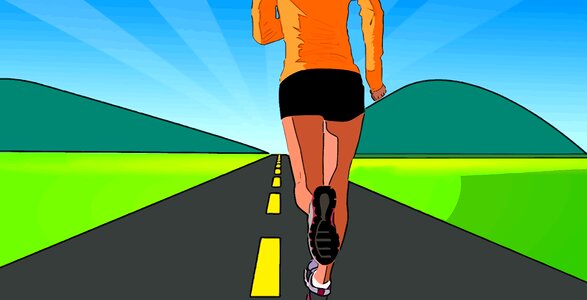 Jogging sports exercise. Free illustration for personal and commercial use.