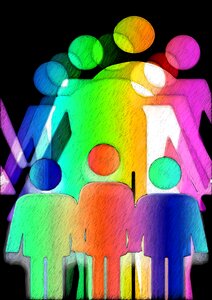 Patchwork family society homosexual. Free illustration for personal and commercial use.