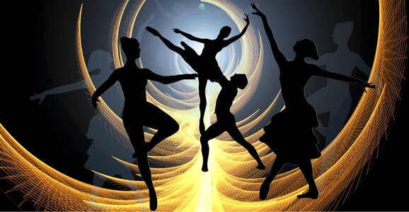 Silhouettes dance choreography. Free illustration for personal and commercial use.