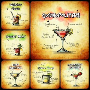Recipes party alcoholic. Free illustration for personal and commercial use.