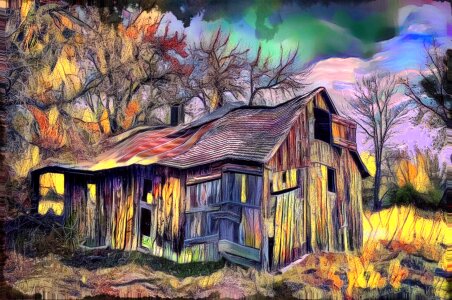 Wooden rustic farm. Free illustration for personal and commercial use.