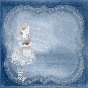 Girl vintage little. Free illustration for personal and commercial use.