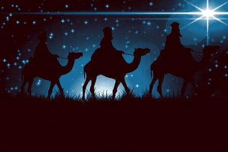 Kings camel christmas. Free illustration for personal and commercial use.