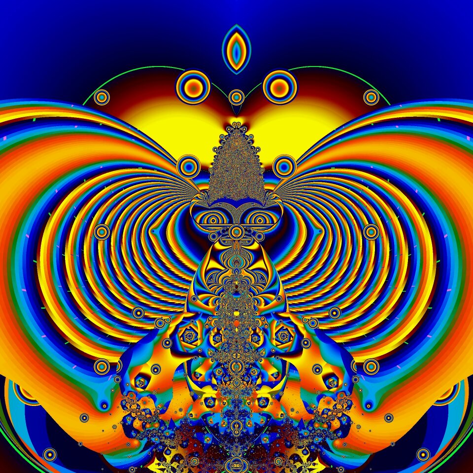 Digital art fractal colorful. Free illustration for personal and commercial use.
