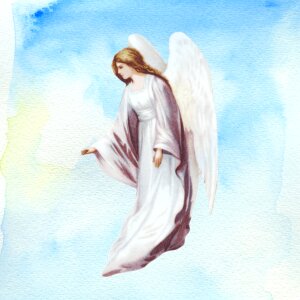 Wings blue watercolor. Free illustration for personal and commercial use.