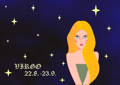 Sign of the zodiac virgin virgo. Free illustration for personal and commercial use.