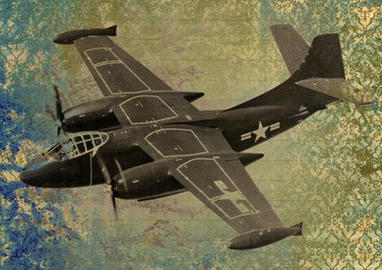 Fighter vintage art collage. Free illustration for personal and commercial use.