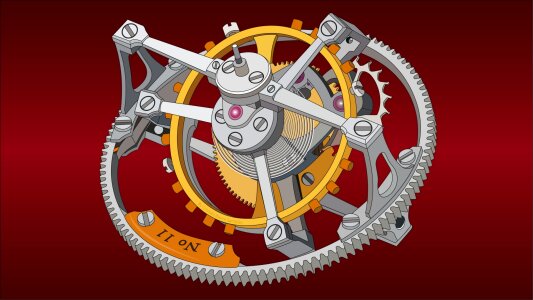 Greubel forsey clock watch. Free illustration for personal and commercial use.