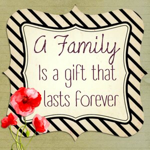 Family inspirational calligraphy. Free illustration for personal and commercial use.