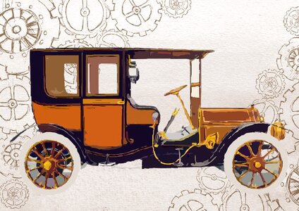 Antique automobile vintage cars. Free illustration for personal and commercial use.