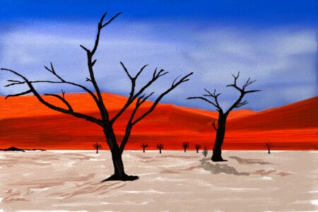 Sand landscape white desert. Free illustration for personal and commercial use.