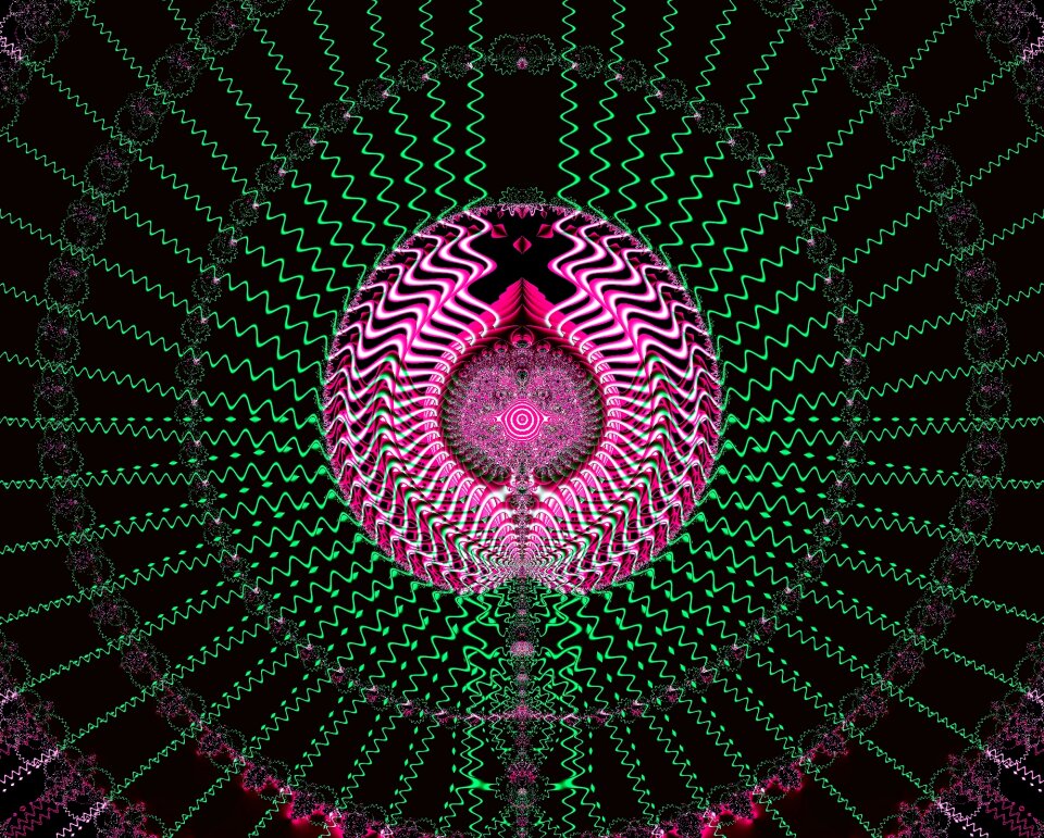Psychedelic meditation green meditation. Free illustration for personal and commercial use.