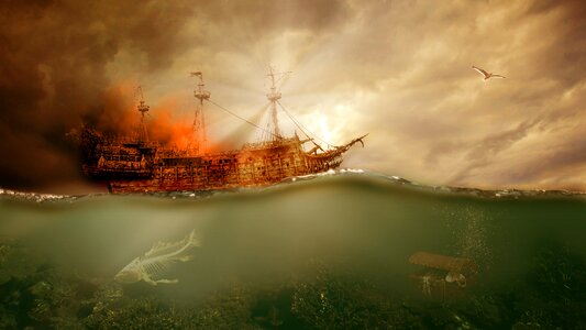 Curse ship pirates of the caribbean. Free illustration for personal and commercial use.