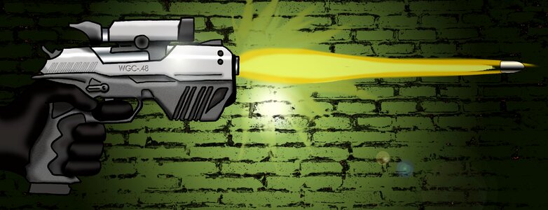 Cartoon green cartoon green gun. Free illustration for personal and commercial use.