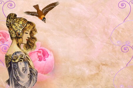 Female vintage romanticism. Free illustration for personal and commercial use.