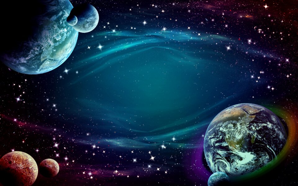 Planets stars fantasy. Free illustration for personal and commercial use.