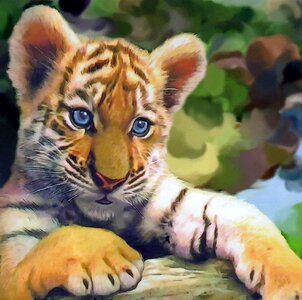 Tiger web page baby. Free illustration for personal and commercial use.