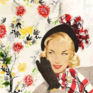 Woman fifties hat. Free illustration for personal and commercial use.