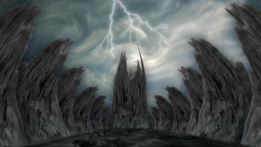 Backdrop lightning rocks. Free illustration for personal and commercial use.