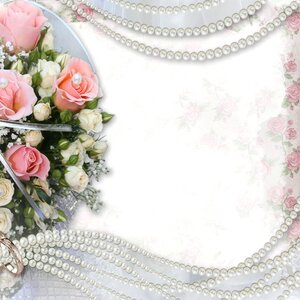 Pink pearls wedding. Free illustration for personal and commercial use.