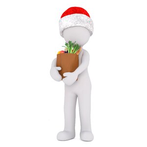 Santa hat 3d model vegan. Free illustration for personal and commercial use.