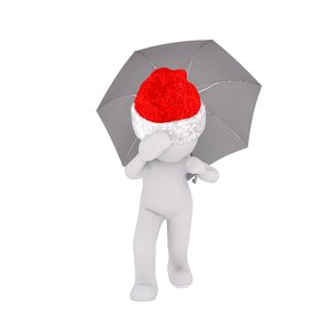 Santa hat 3d model figure. Free illustration for personal and commercial use.