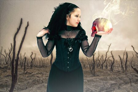 Female gothic model beauty. Free illustration for personal and commercial use.