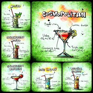 Recipes party alcoholic. Free illustration for personal and commercial use.