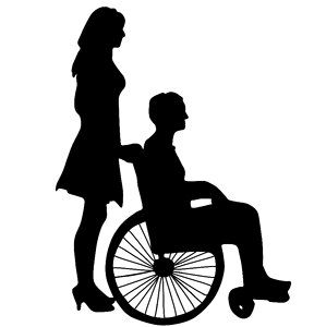Silhouette disability tolerance. Free illustration for personal and commercial use.