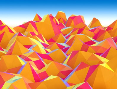 Orange pink triangle. Free illustration for personal and commercial use.