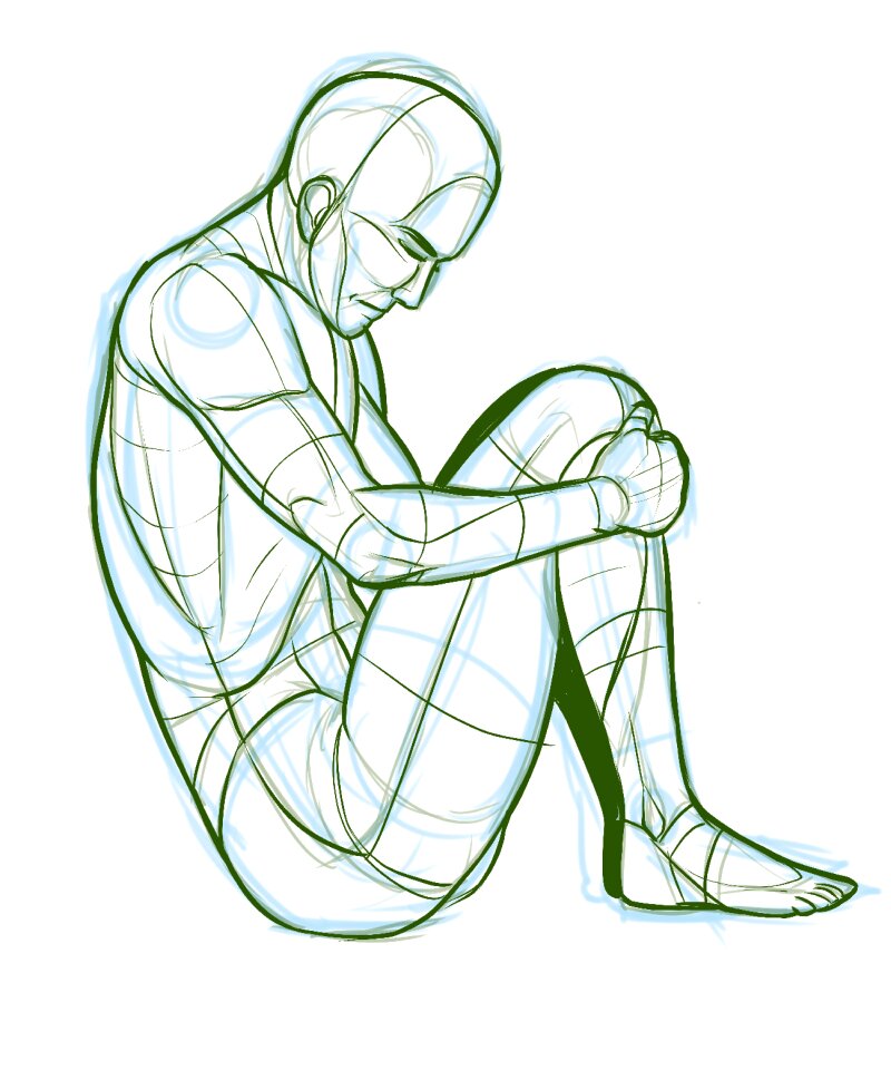drawing reference poses sitting