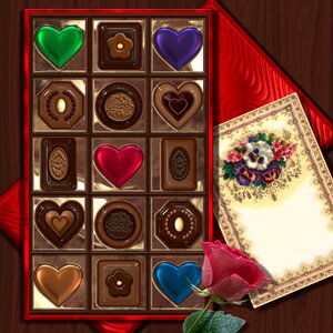 Box of chocolates confection snack. Free illustration for personal and commercial use.