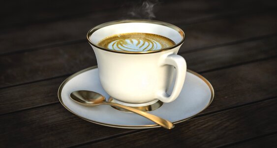 Hot coffee latte latte art. Free illustration for personal and commercial use.