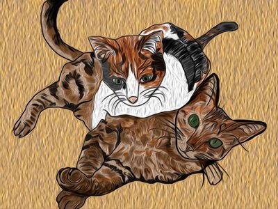 Feline pet rest. Free illustration for personal and commercial use.