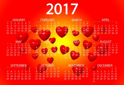 Love schedule plan year. Free illustration for personal and commercial use.