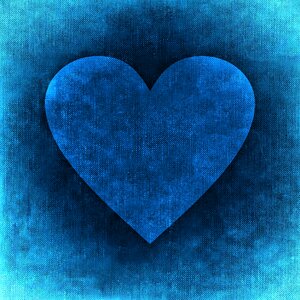 Cute blue love. Free illustration for personal and commercial use.