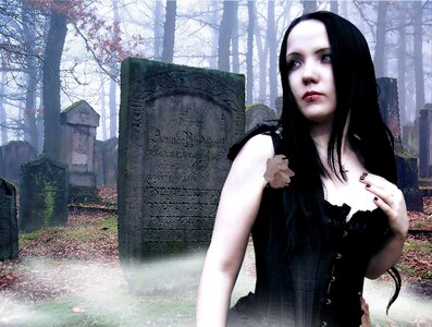 Gothic model cemetery graveyard. Free illustration for personal and commercial use.