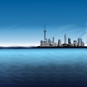 Sea sky skyline. Free illustration for personal and commercial use.