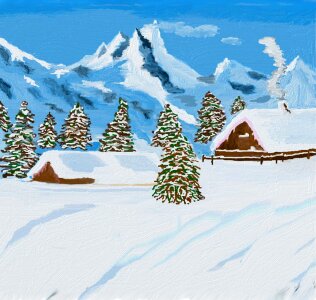 Sun and snow snow landscape Free illustrations. Free illustration for personal and commercial use.