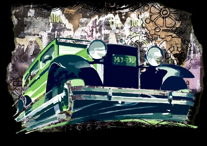 Antique automobile transport. Free illustration for personal and commercial use.