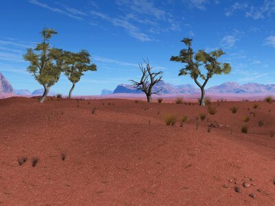 Digital art desert savannah. Free illustration for personal and commercial use.