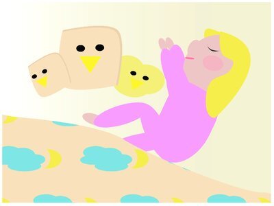Sleep bed rest. Free illustration for personal and commercial use.